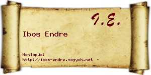 Ibos Endre névjegykártya